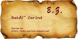 Bató Zerind névjegykártya